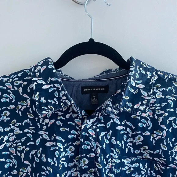 Blue Fish Pattern Shirt - Picture 2 of 3